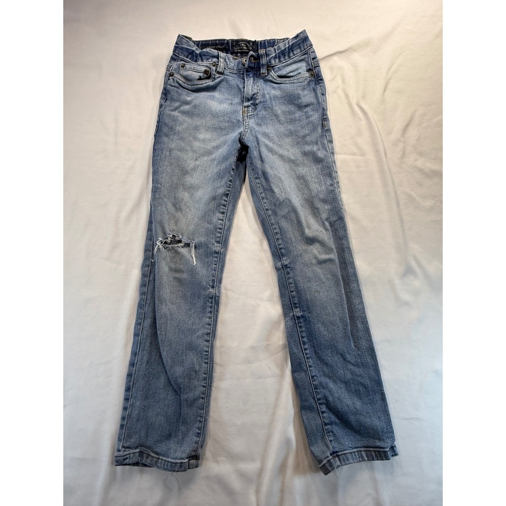 Lucky Brand Boys Jeans Size 10 Classic Straight Light Wash Distressed Blue Denim